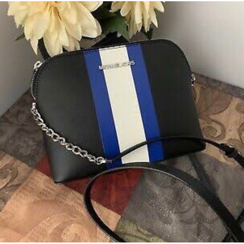 MK Cindy Black with Blue Stripe Large Authentic