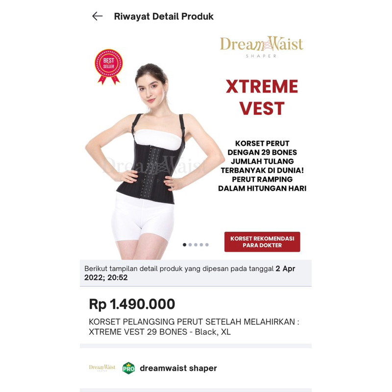 Preloved Dream Waist Shaper size XL