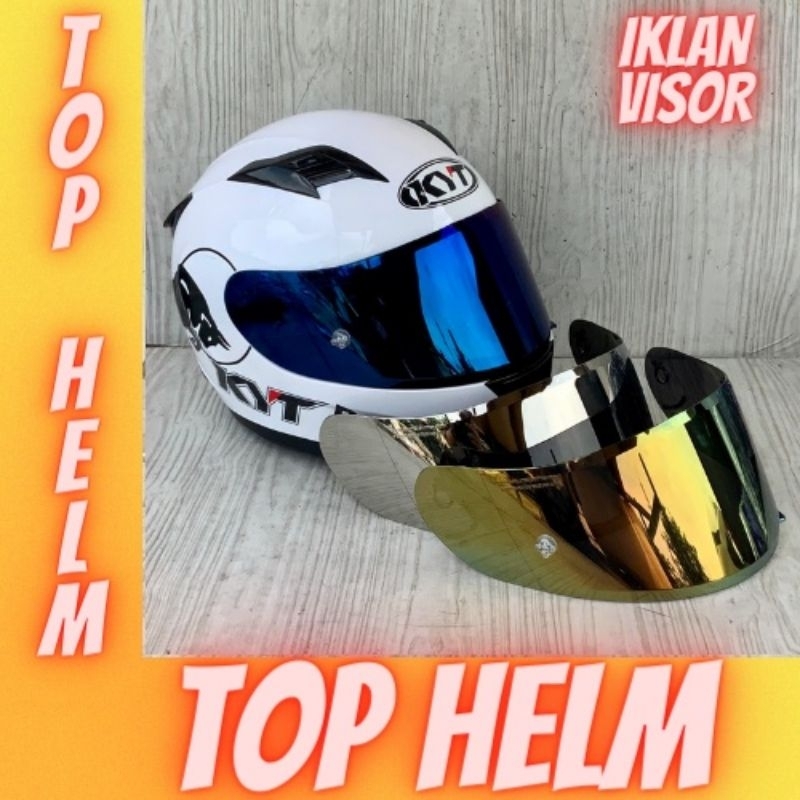 COD|| Kaca helm full face flat visor iridium buat helm  kyt rc-7/kyt r10/k2r/mds viktori