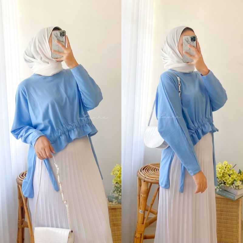 Kawa Blouse by Lanre - blouse serut blus murah kaos cewek top serut