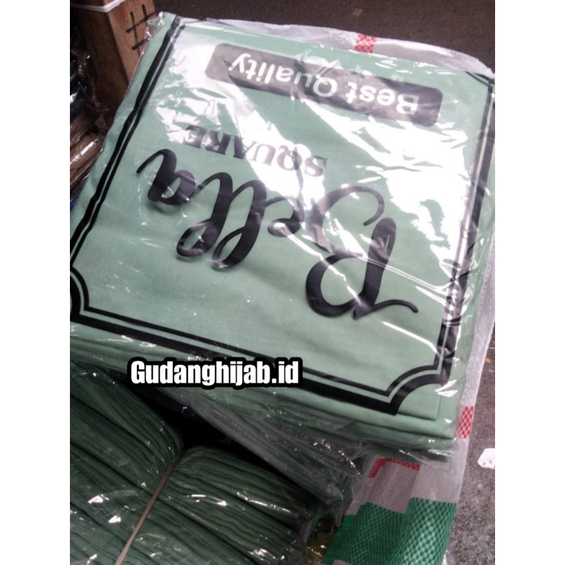 Bella Square Sage Kodian Bella Square Grosir Bella Square Sage Grosiran Hijab segiempat Pollycotton 