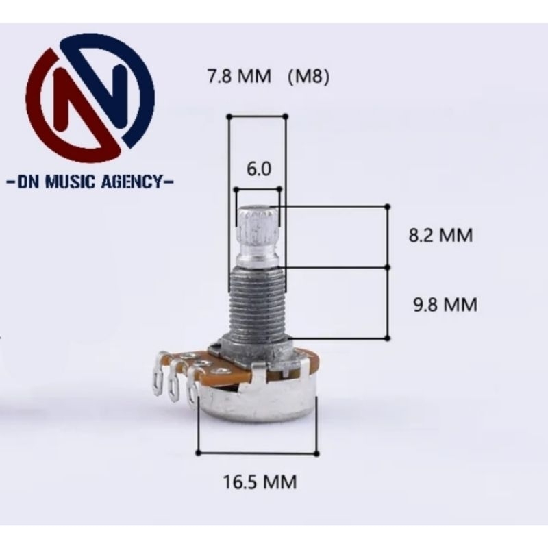 potensio gitar &amp; bass 250K 500K A plus pro original A500K B500K A250K B250K A25K potensiometer tone volume &amp; kapasitor gitar &amp; bass