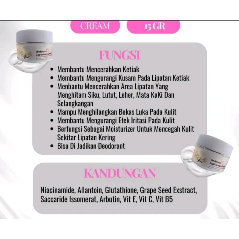 RESS V UNDERARM LIGHTENING CREAM/PEMUTIH AREA LIPATAN