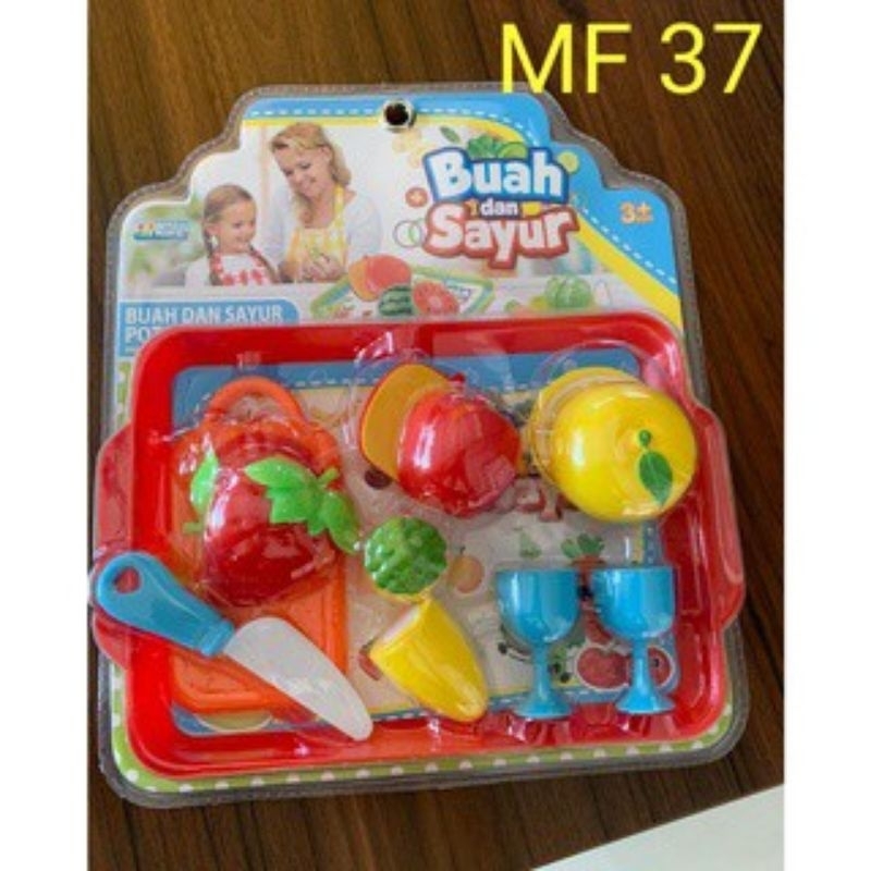 Mainan buah dan sayur potong mika