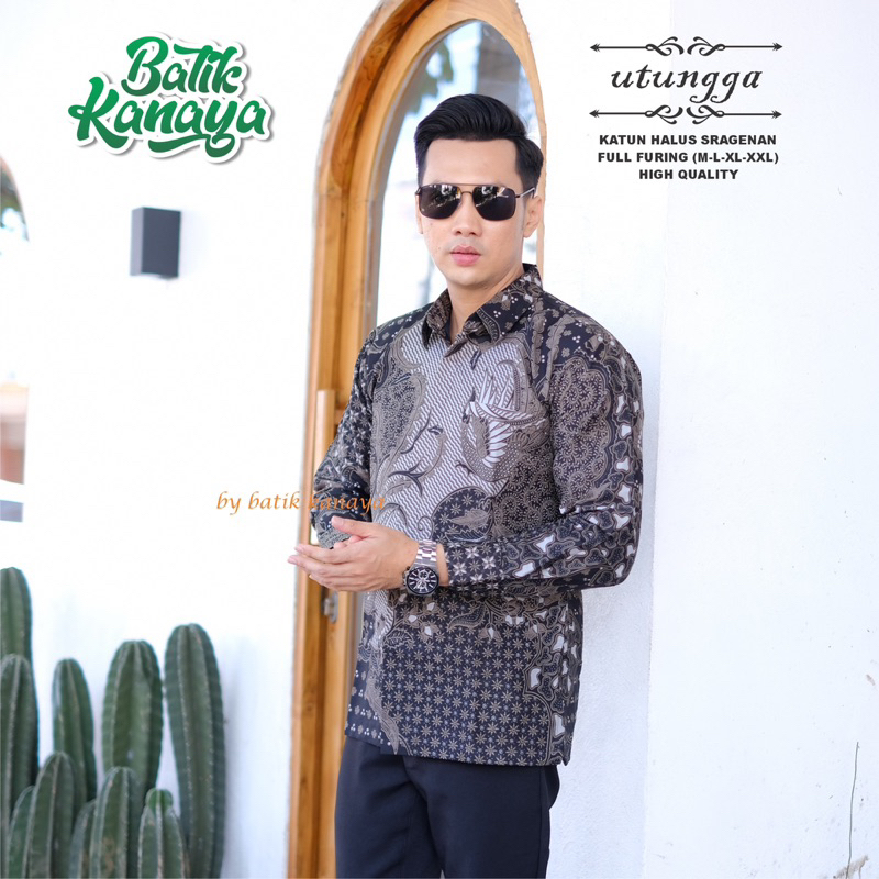 UTUNGGA batik pria lengan panjang Full Furing Bahan Katun Sragenan by Kanaya