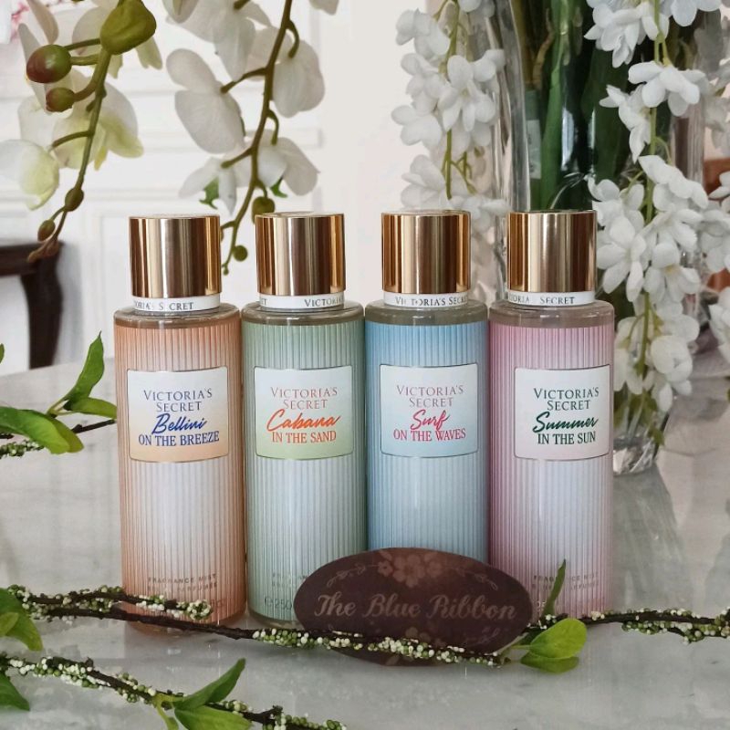 VICTORIA SECRET BEACH EDITION BODY MIST ( BELLINI ON THE BREEZE , CABANA IN THE SAND , SUMMER IN THE SUN , SURF ON THE WAVES )