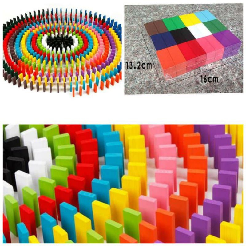 mainan edukasi kayu rainbow chain block blok