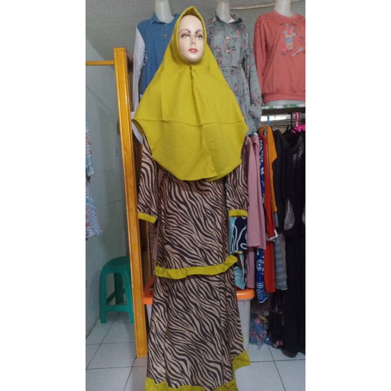 Setelan Gamis Khimar Syar'i Bahan Maxmara Premium Quality Baju Gaun Pesta MIDI Long Dress Maxi Lebar