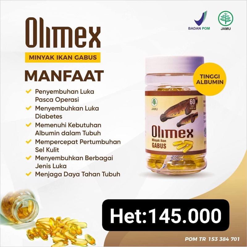 OLIMEX MINYAK IKAN GABUS IKAN KUTUK ASLI 100% HERBAL PREMIUM