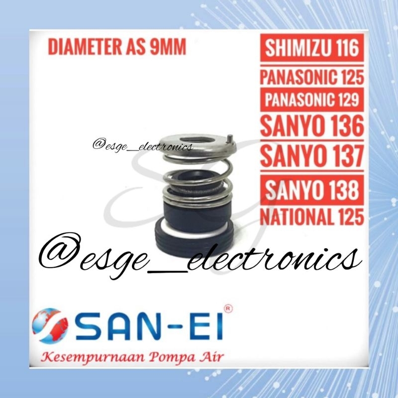 ORIGINAL SEAL POMPA AIR 125 SANYO 136 SANYO 137 SANYO 138  125  129 PS 116 KARET POMPA AIR AS 9MM SPAREPART POMPA AIR MECHANICAL SEAL GP-125 SEAL POMPA MESIN AIR SANYO SIL POMPA AIR GP 125 BISA BEBERAPA MEREK DI DESKRIPSI