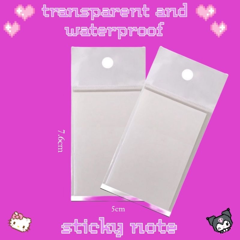 

STICKY NOTES STICKPADS WATERPROOF TRANSPARANT TEMBUS PANDANG