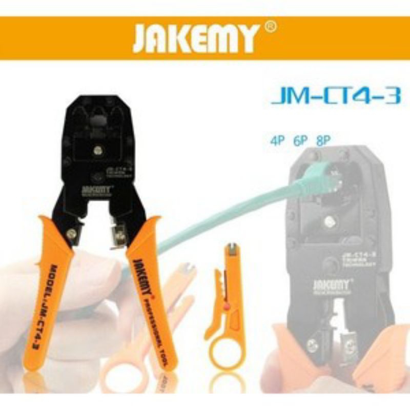 Jakemy Crimper Plier LAN Network Cable RJ45 / RJ-11- JM-CT4-3