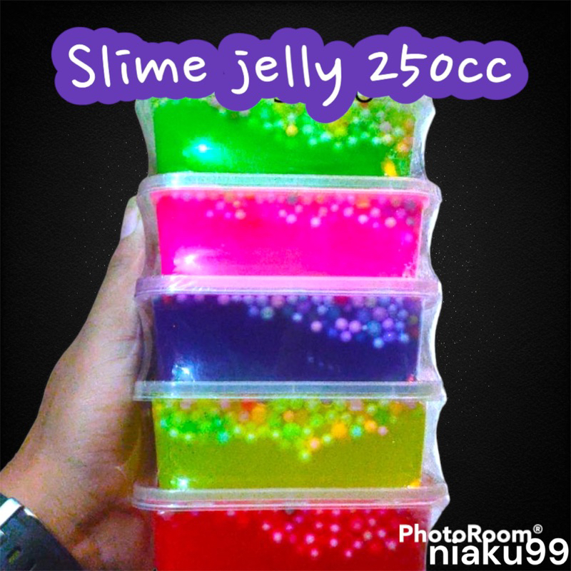 5pc slime jelly glitter 250cc / slime murah / slime tofu / slime jiggy / slime kecil / slime jumbo