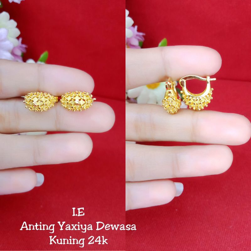 anting jepit keong lapis emas