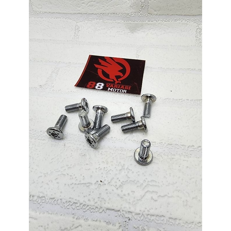 Baut Piringan Cakram Depan Model Probolt Full Chrome Universal Honda Yamaha Suzuki Bisa