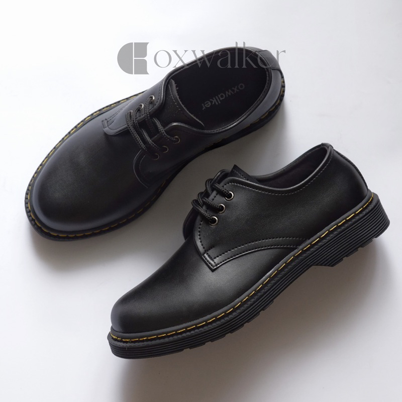 sepatu casual formal pria pantofel casual kerja kantor Davies Black by oxwalker