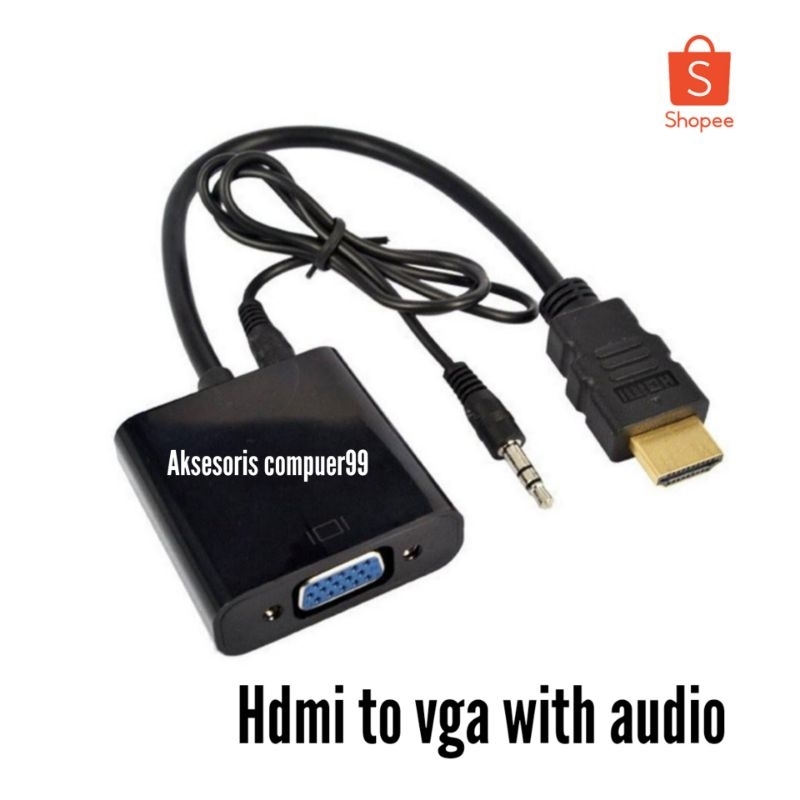 CONVERTER HDMI MALE TO VGA FEMALE WITH AUDIO CONVERTER 1080P FULL HD