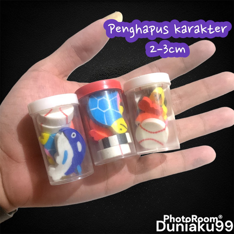 

penghapus lucu kemasan toples isi 10 murah / penghapus karakter