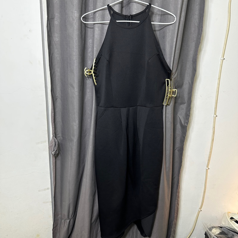 [PRELOVED] Korean Dress Black Scuba Cocok Untuk Dinner