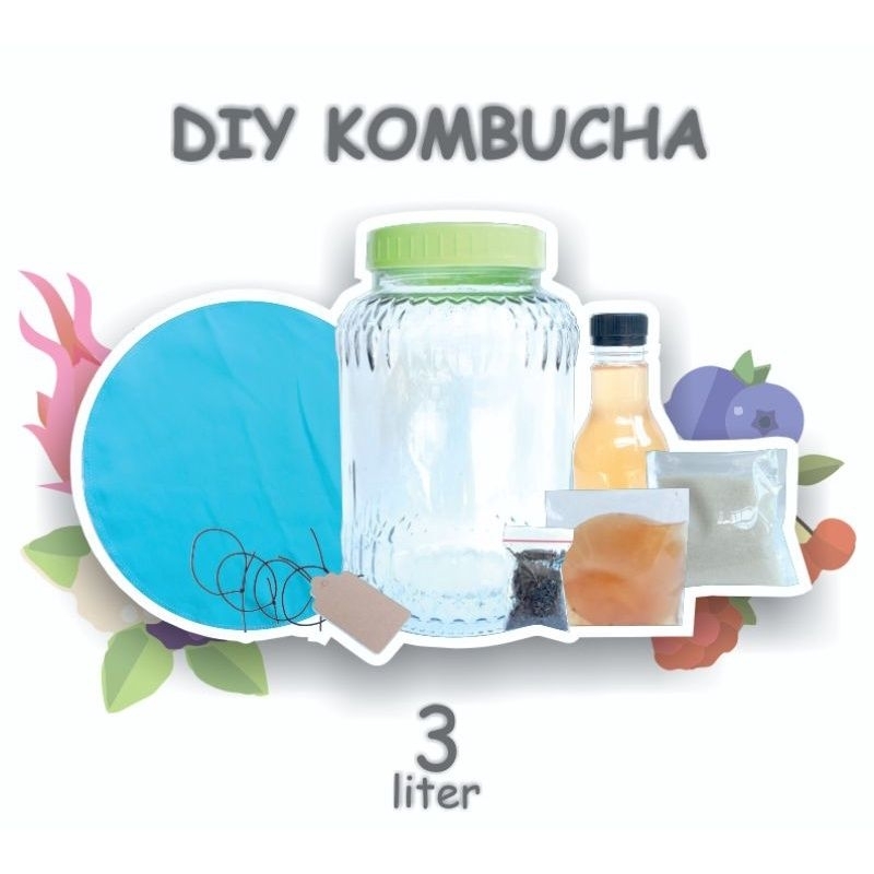 

Kit Kombucha Lengkap Fermentasi Kombucha Paket 3 Liter