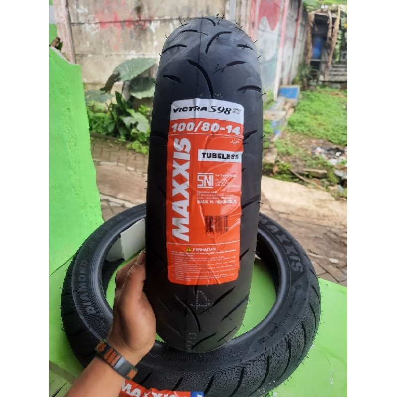 sepasang ban PCX 150 maxxis victra s98 ring 14 TUBLES Free pentil