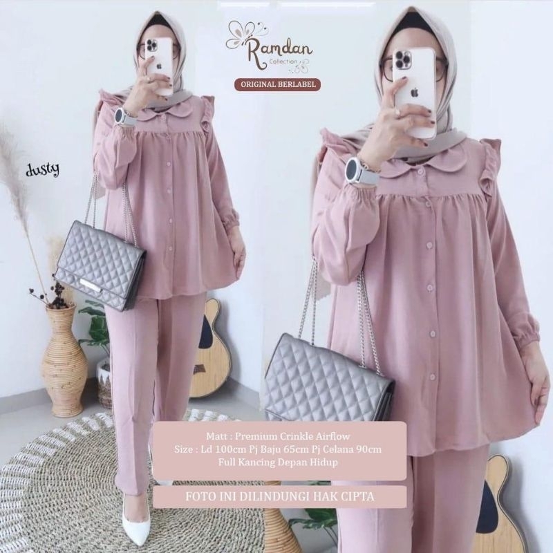 SET RAMDAN SETELAN WANITA CRINKLE AIRFLOW