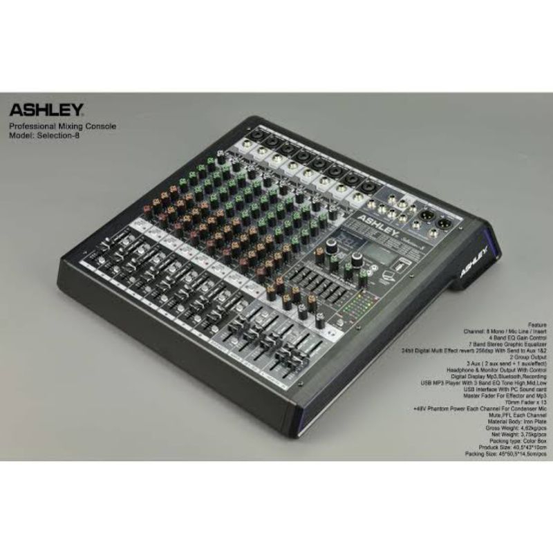 Ashley Mixer SELECTION 8 Original - 8 Channel Ashley SELECTION8 Bluetooth USB