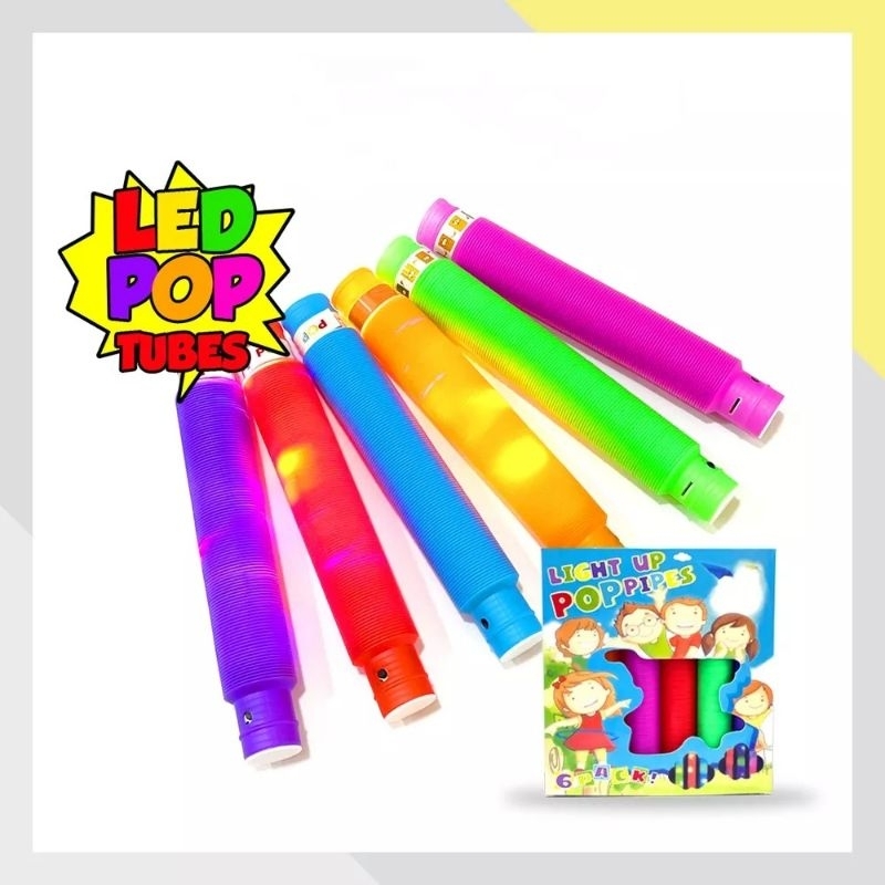 Mainan Anak Viral Light Up Pop Tubes Mainan Lampu Led Pop Tubes