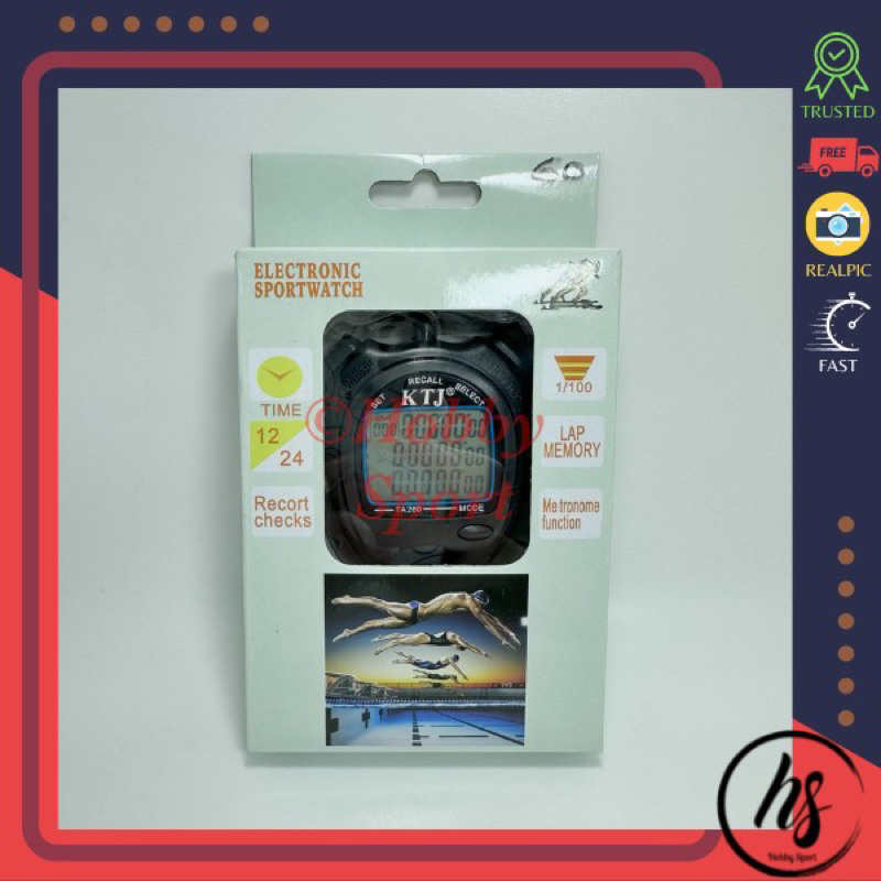 Stopwatch Digital 60 Lap Memories Finish / Alat Pengukur Waktu KTJ