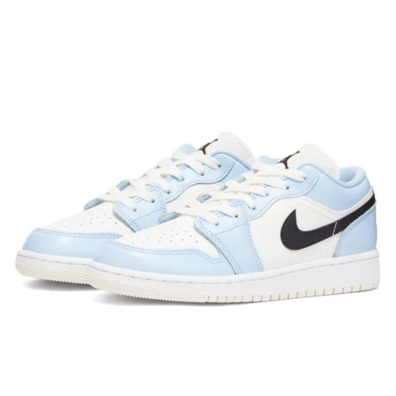 SEPATU AJ 1 LOW ICE BLUE BLACK