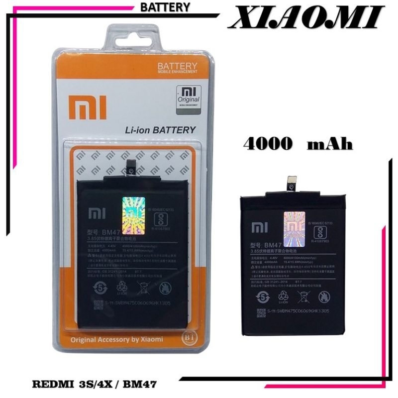 Battery Redmi 3 / Redmi 3S / Redmi 4X / Redmi 3 Pro Original ♧ BM47