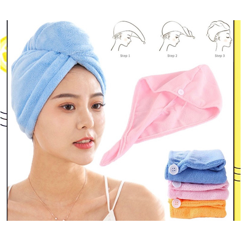 Handuk Keramas Kancing / Handuk Hair Towel