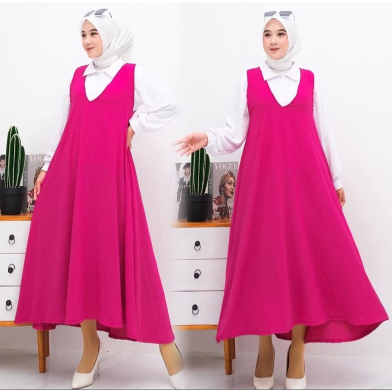 Tamstore Set Midi Dress 2 in 1 Crinkle Airflow Setelan Kemeja Midi