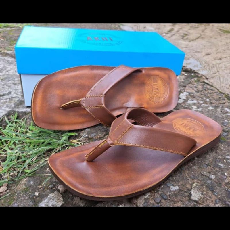 Sendal Pria Kulit Asli Model Swallow/Sandal Pria Dewasa