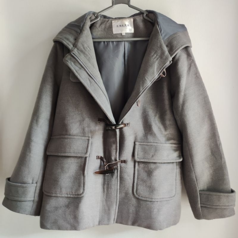 Jacket COAT outerwear baju winter wool COLZA size L model kintan like new PL preloved Used Second be