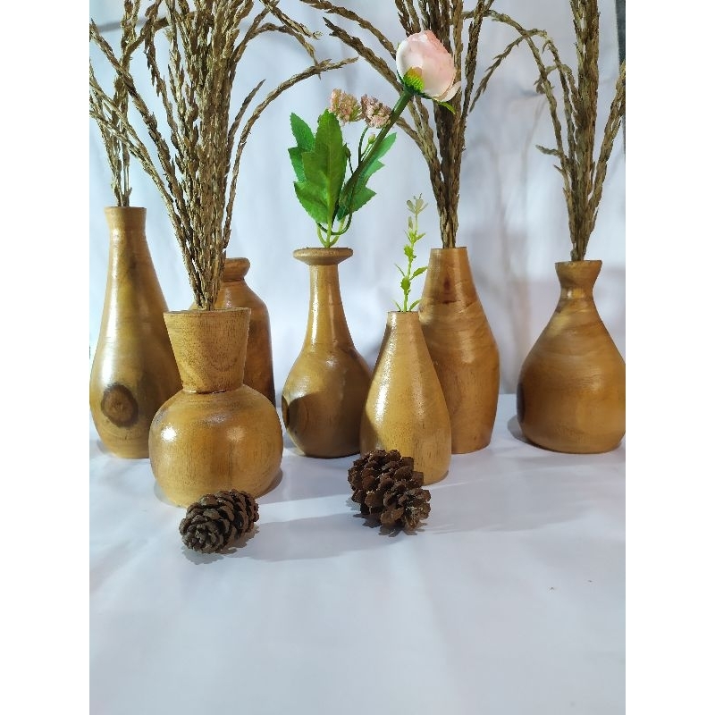 ARTISTIC VAS BUNGA KAYU MAHONI / HOME DECOR VAS BUNGA KAYU /Vas bunga aesthetic