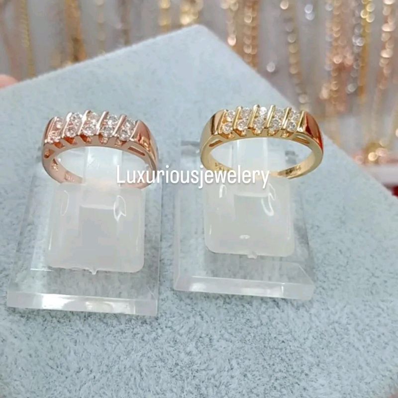 Cincin mata baris dua Rhodium premium