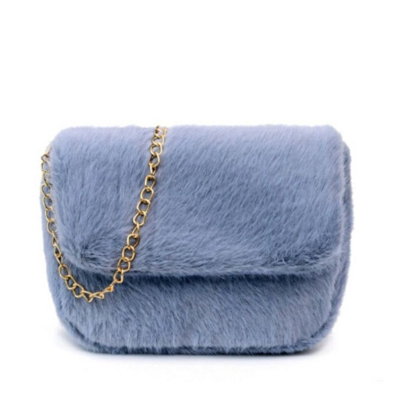 PDMC_ MONA Tas Selempang Wanita Remaja Tas bulu selempang bahu Selempang Tali Rantai Wanita Fashion