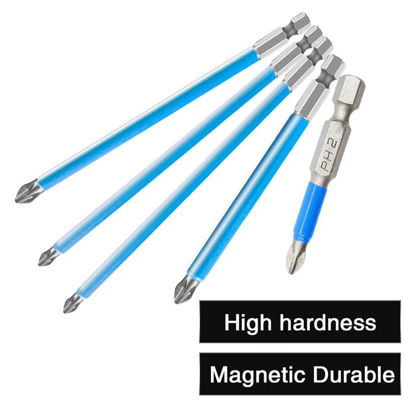 DIZAINLIFE Kepala Obeng Plus Cross Magnetic Screwdrivers Hex PH2 5 PCS - S2 - Blue