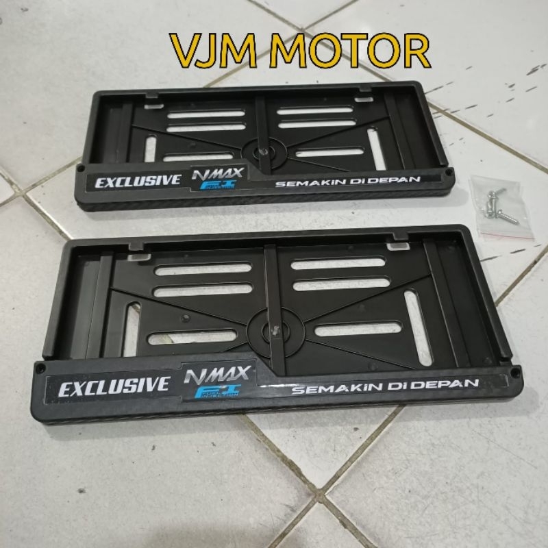 Tutup plat Nomor motor Depan belakang Cover plat nomor motor Motif hitam carbon