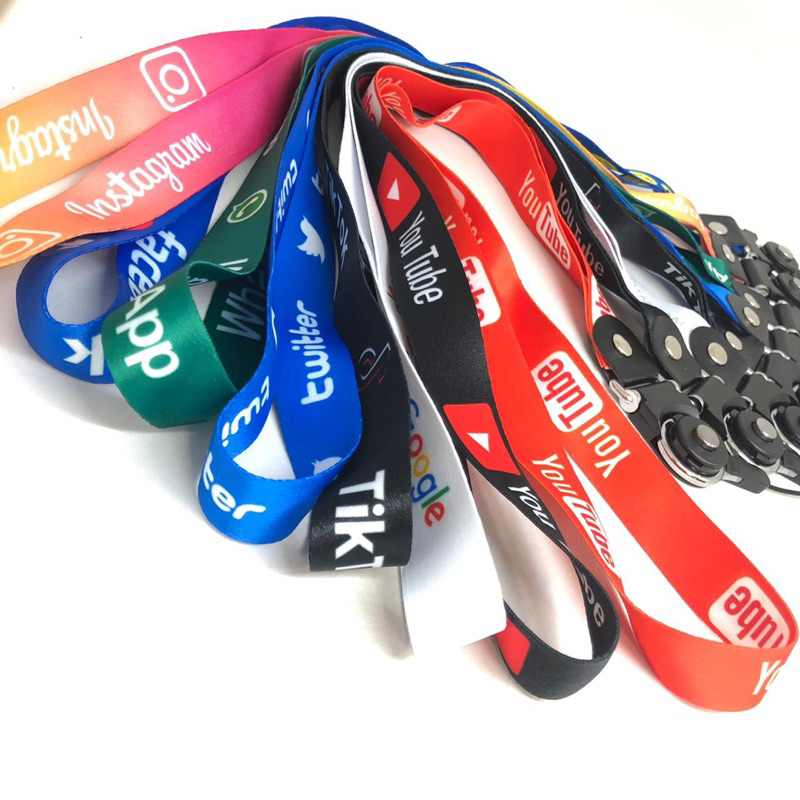 Grosir Tali Gantungan HP panjang 45cm MEDSOS / Tali Lanyard MEDIA SOSIAL Leher panjang case handphone UNTUK SEMUA HP / ID CARD / KUNCI SOSMED BY SMOLL