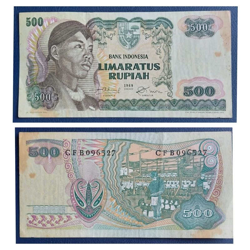 Uang Kuno Indonesia 500 Sudirman 1968 Kondisi Kertas AUNC -XF Bagus Dijamin Original 100%