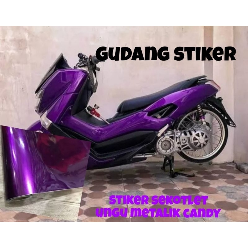 Stiker Skotlet Ungu Candy Sticker Ungu Metalik Glossy Scotlite Motor Metalic Kilat