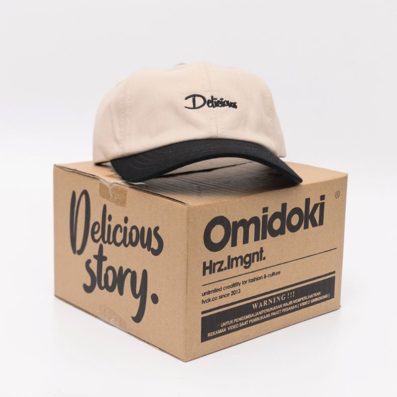 Omidoki Topi Polo Caps Hitam Cream Delicious