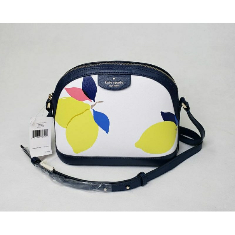 Kate Spade Sylvia Lemon x-large Dome crossbody White multi