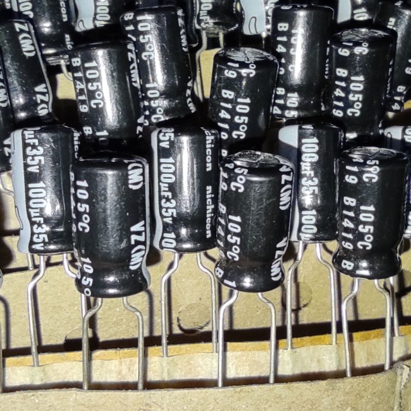 Elco 100uf 35V Original JAPAN Nichicon VZ Series Kapasitor 100u 100 uf 35 volt Capacitor Elko 100mfd