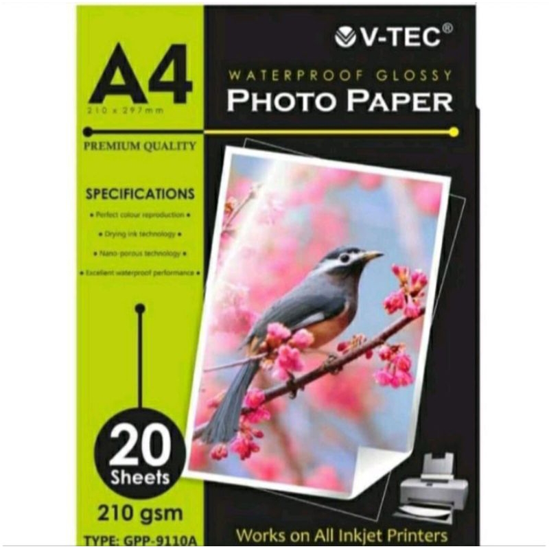 

Glossy Photo Paper V-tec 210 gsm