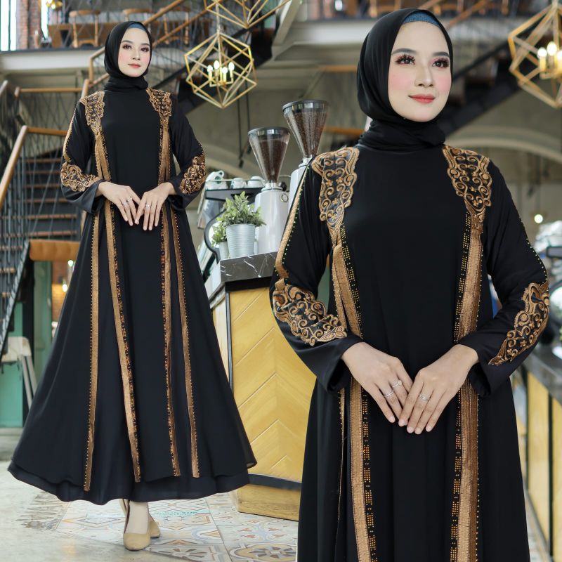 GAMIS ABAYA TURKEY BORDIR MALIKA LURUS