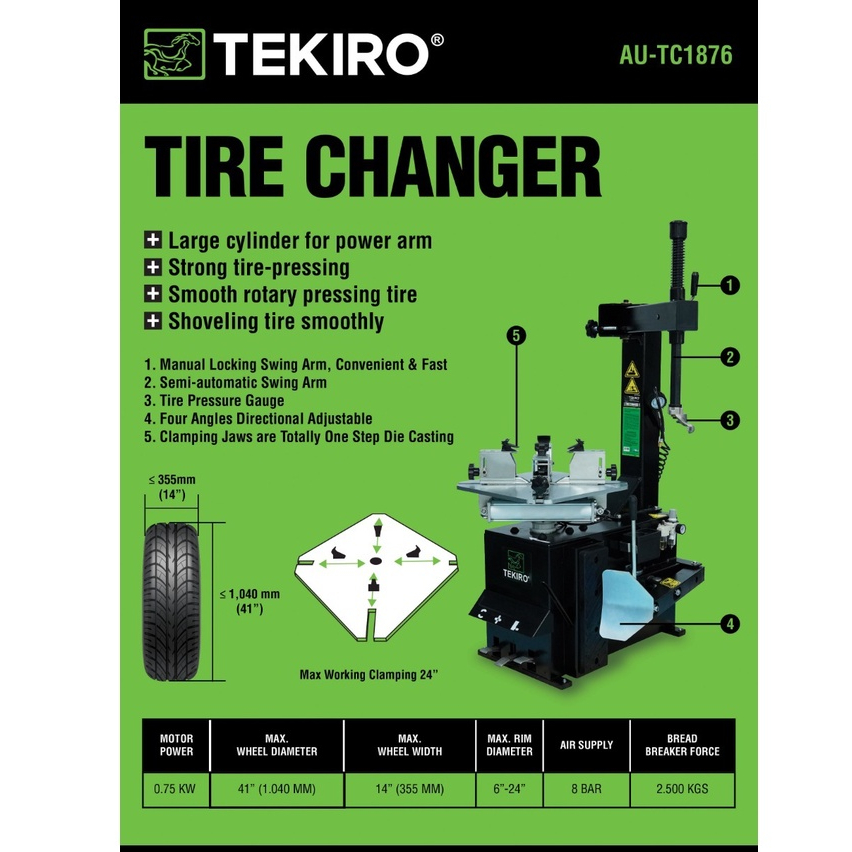 Tekiro Tire Changer / Pembuka Ban Otomatis Mobil Motor / Mesin Pengganti Ban