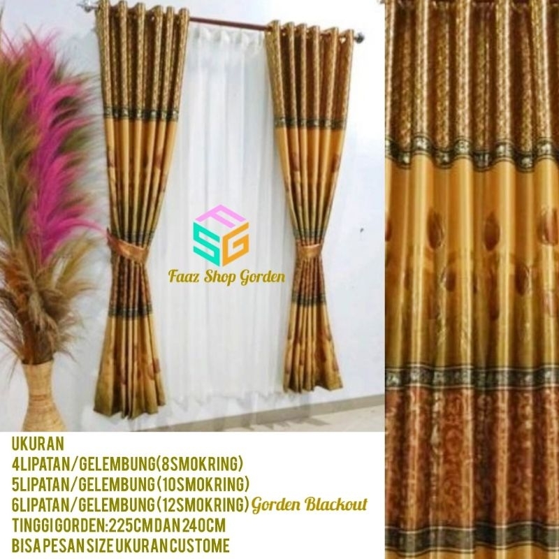 Gorden Jendela Minimalis Motif Bunga Tulip Gorden Pintu Gorden Ruang Tamu Gorden Blackout Premium